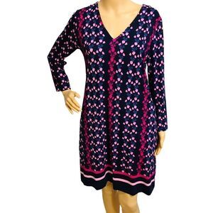 Draper James Navy and Pink Floral Dress